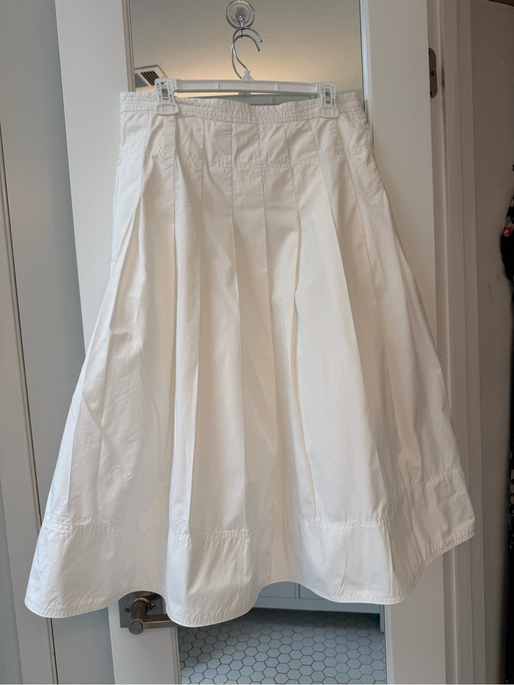 Madewell White Pleated Midi Skirt - Picture 6 of 8